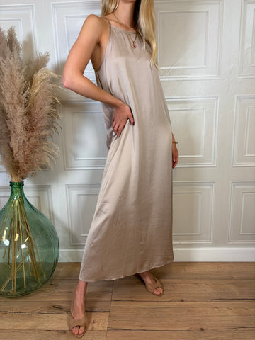 Abito slip viscosa champagne - Vicolo