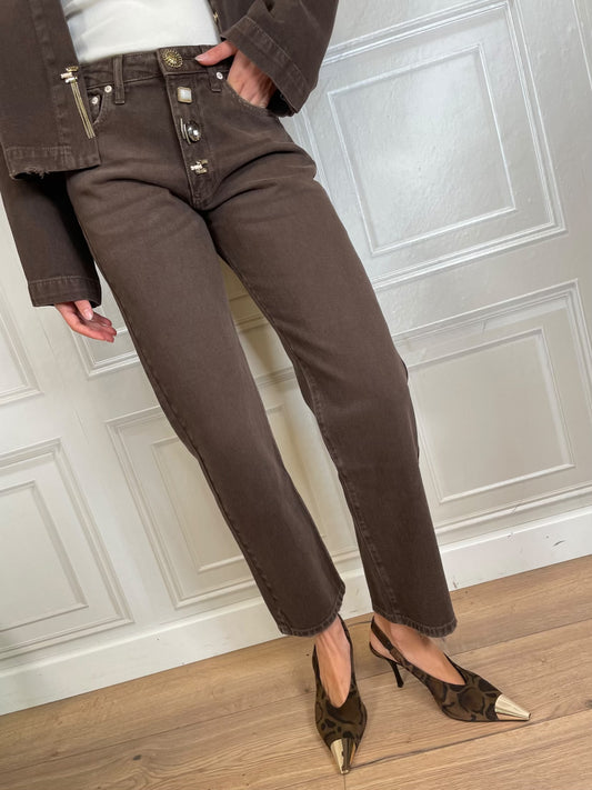 Jeans Zoe bottoni gioiello moro - Vicolo