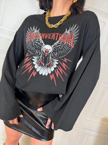 T-shirt manica ampia aquila - Susymix