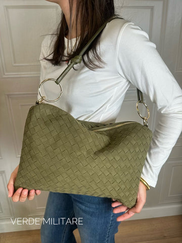 Borsa suede Brenda intrecciata - Hola Selection