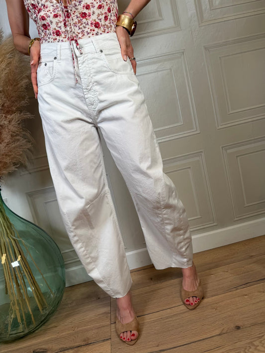 Jeans Barbara bianco in cotone - Haveone