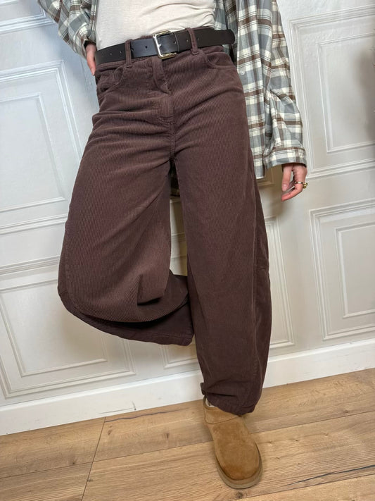 Pantalone barrel velluto coste - Haveone