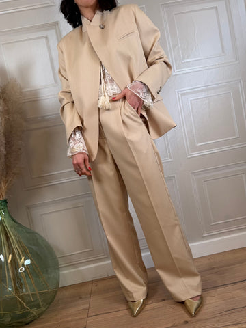 Pantalone palazzo pinces gessato - Vicolo