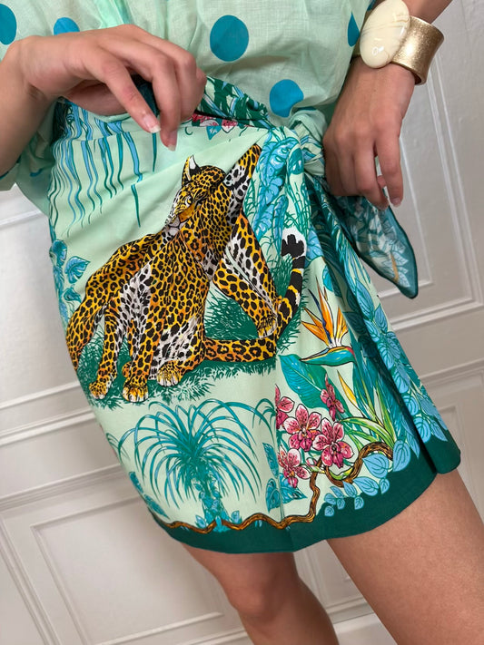 Gonna pareo leopardo verde mare - Tensione in