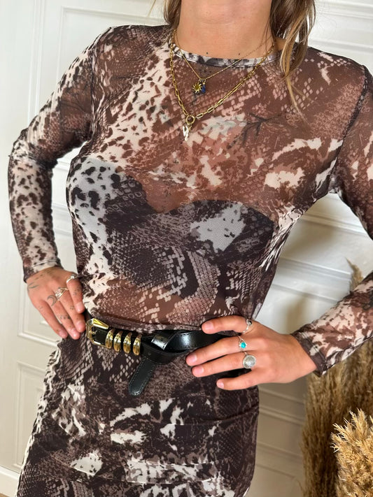 Maglia tulle pitonata - SusyMix