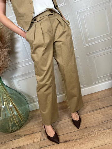 Pantalone pinces cammello - Kikisix