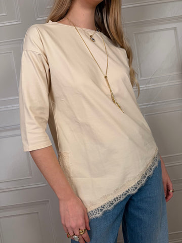 T-shirt asimmetrica pizzo - SusyMix