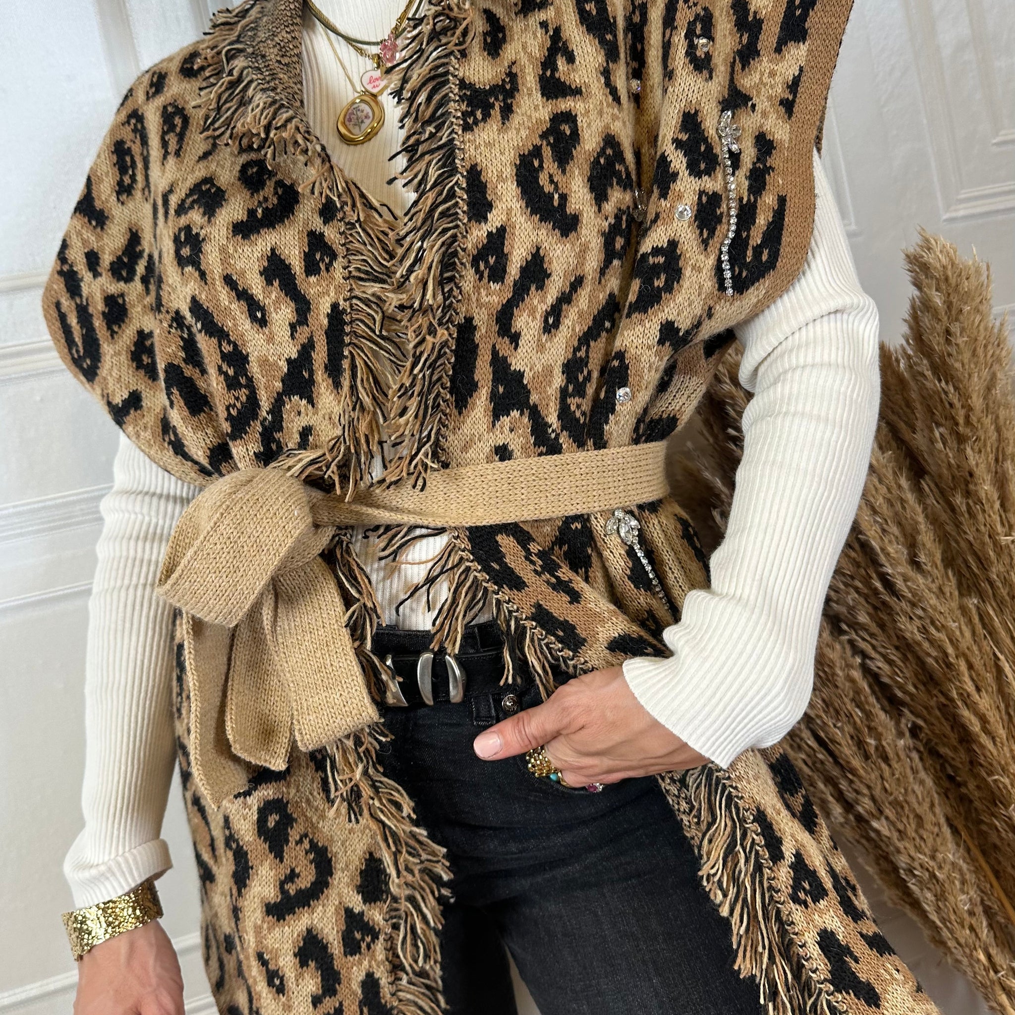 Gilet alanui maculato strass - Haveone