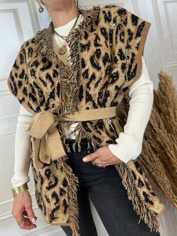 Gilet alanui maculato strass - Haveone