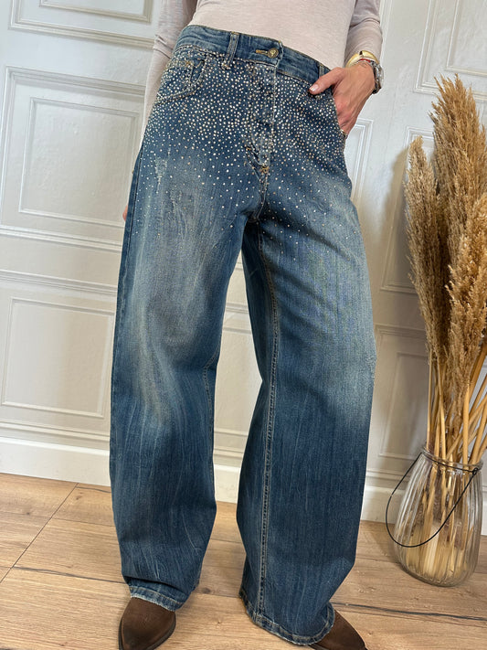 Jeans con strass Wide leg - Philia Loft