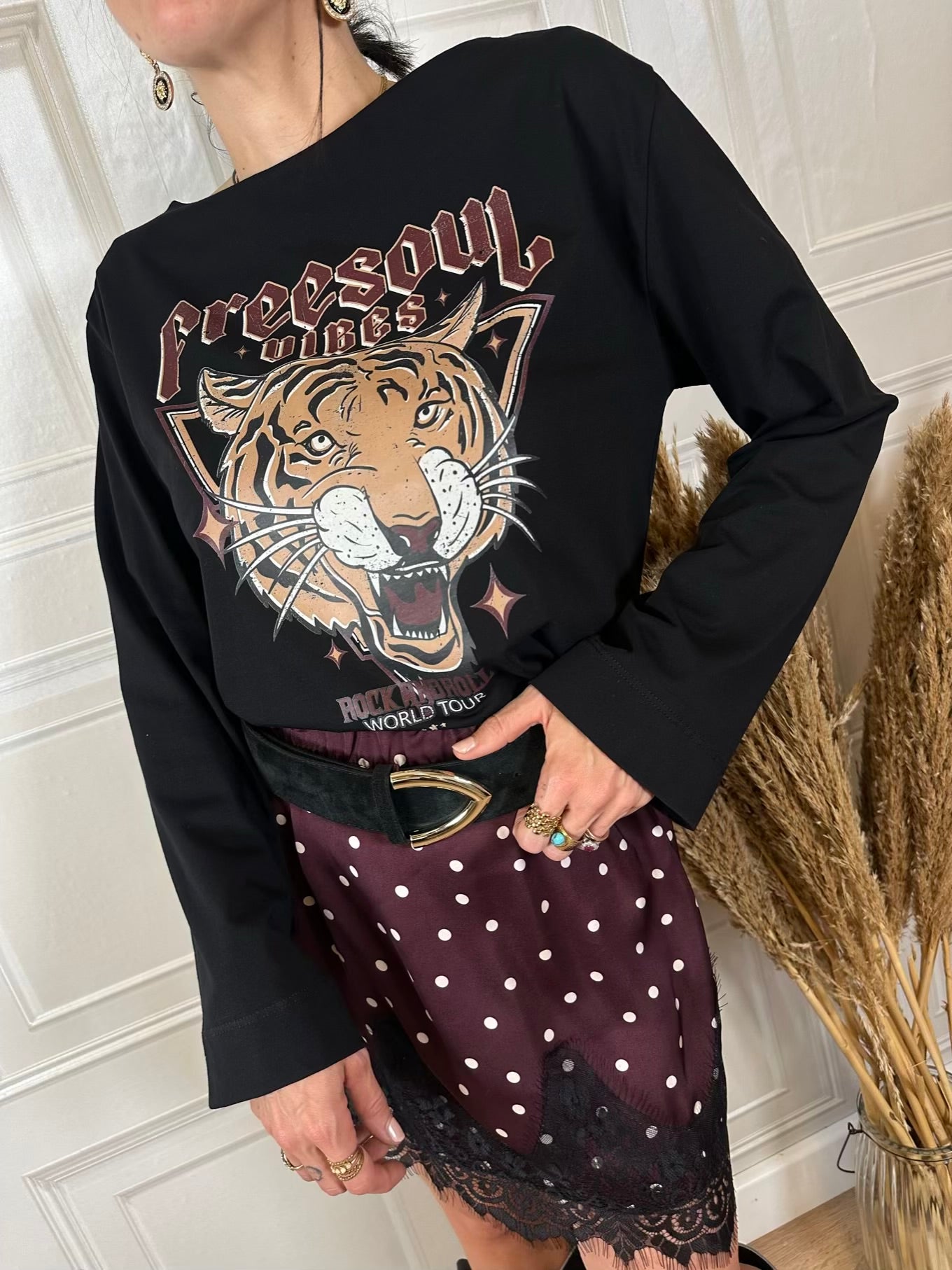 T-shirt manica lunga tigre - Philia Loft
