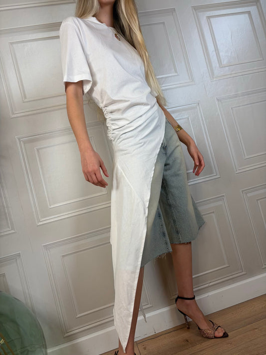 T- shirt asimmetrica con arriccio - Haveone