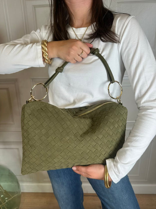 Borsa suede Brenda intrecciata - Hola Selection