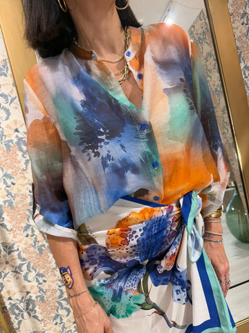 Camicia orchidea azzurro - Haveone