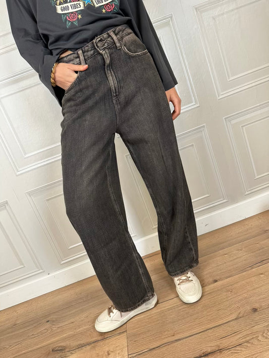 Jeans barrell nero/sabbia - Vicolo