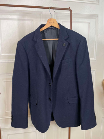 Giacca blazer in lana blu scuro - Exibit