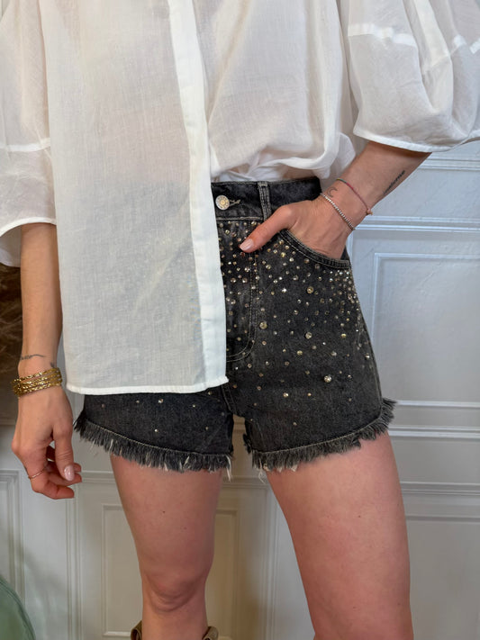 Shorts strass nero - HaveOne