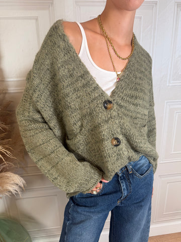 Cardigan mélange tre bottoni - HaveOne