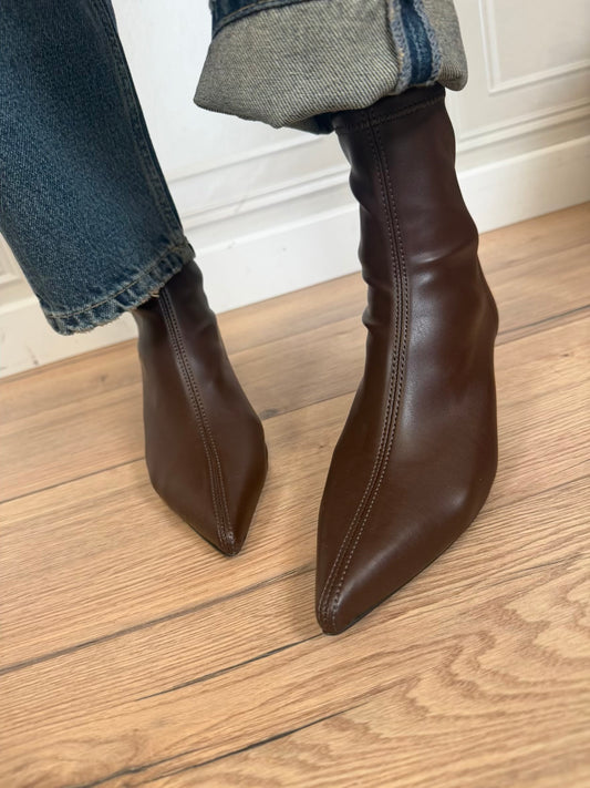 Stivaletto calzino caffè mini - Ovyé