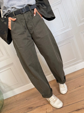 Pantalone egg fit stellina verde militare - SusyMix