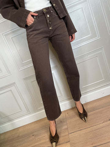 Jeans Zoe bottoni gioiello moro - Vicolo