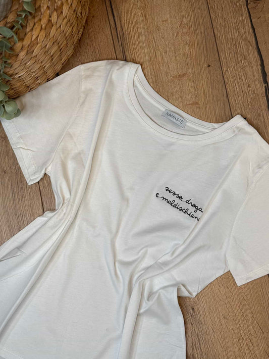 T-shirt “sesso droga e maldischiena” - Hola Selection