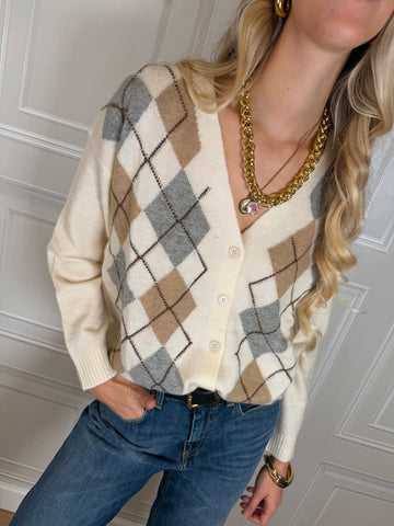 Cardigan losanghe burro - SusyMix