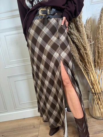 Longuette check cinturine spacco - Haveone