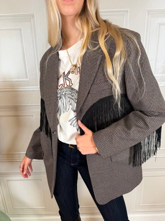 Giacca Blazer frange pied de poule - Vicolo