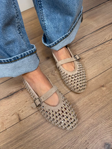 Ballerina traforata strass beige - SusyMix