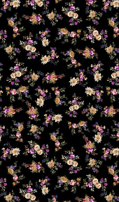 PREORDER Abito fiori corto spacco nero - Vicolo