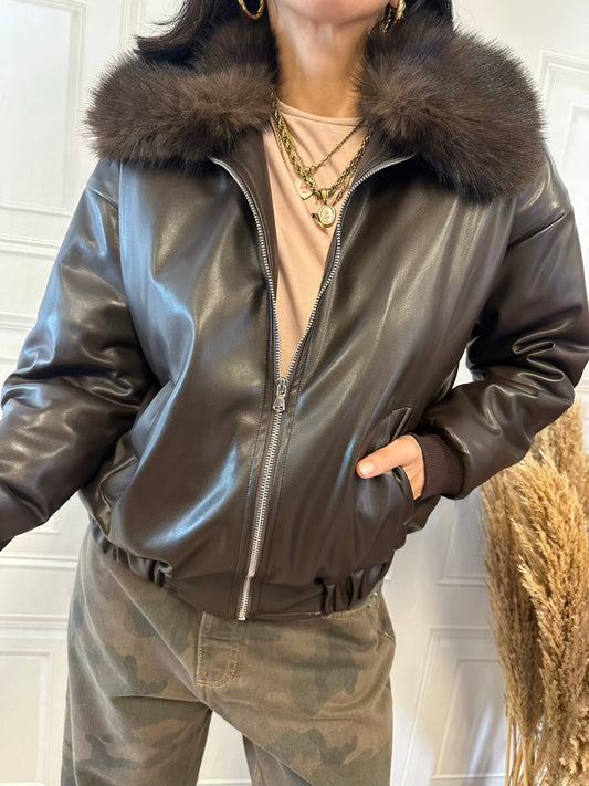 Bomber ecopelle moro - SusyMix