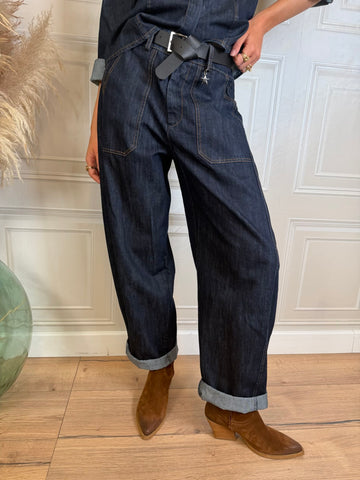 Pantalone egg fit denim lavaggio zero - SusyMix