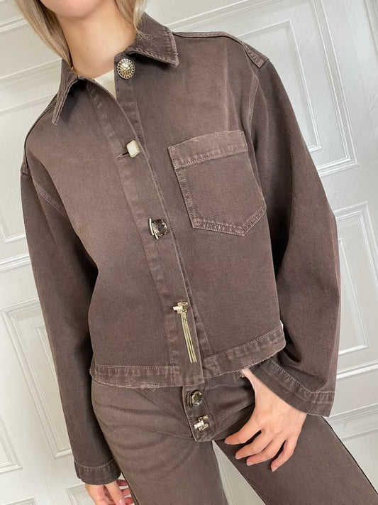 Giacca in denim cioccolato - Vicolo