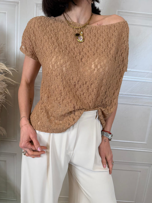 Maglia pizzo scollo a barca - Kikisix