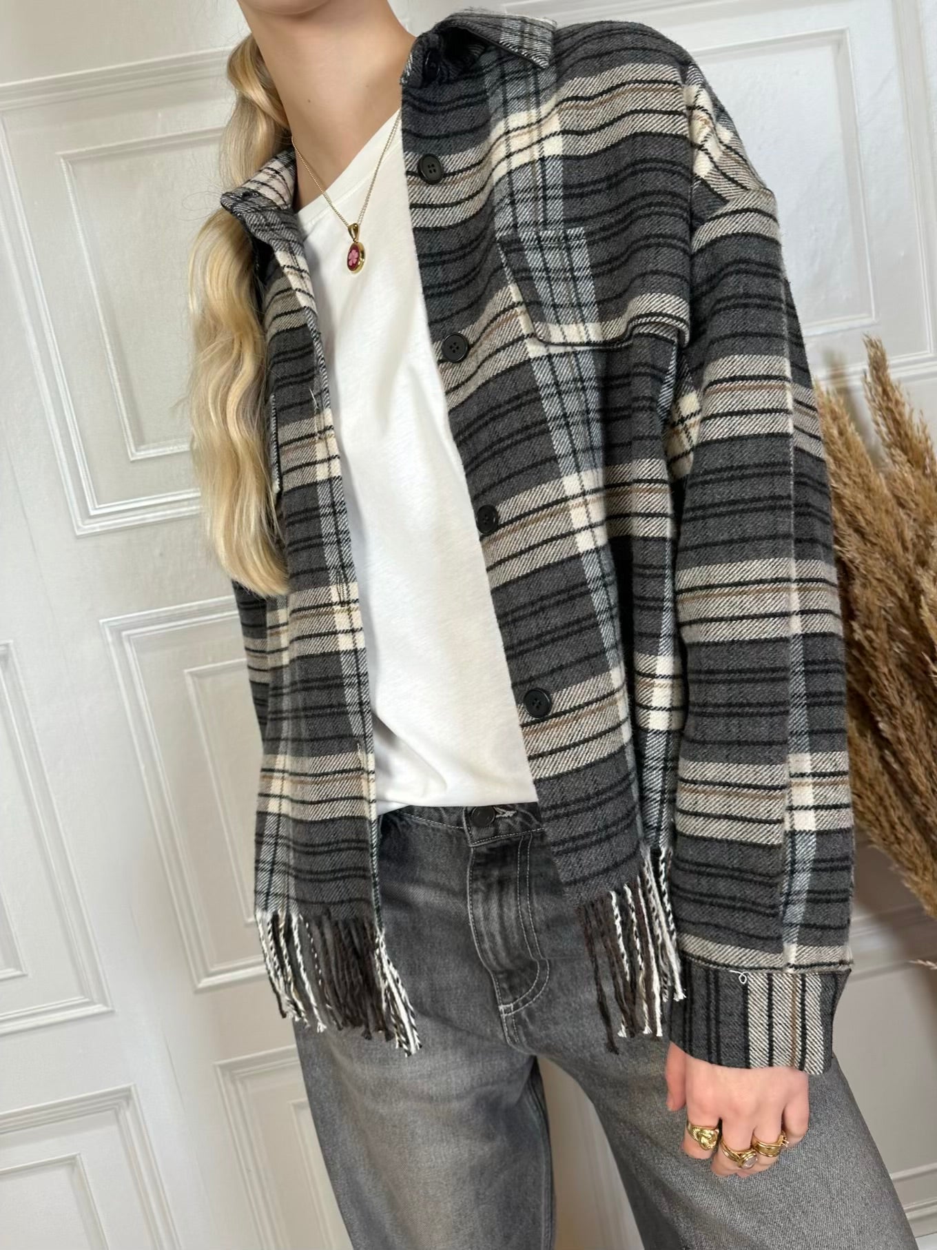 Camicia giacca check frange - Vicolo