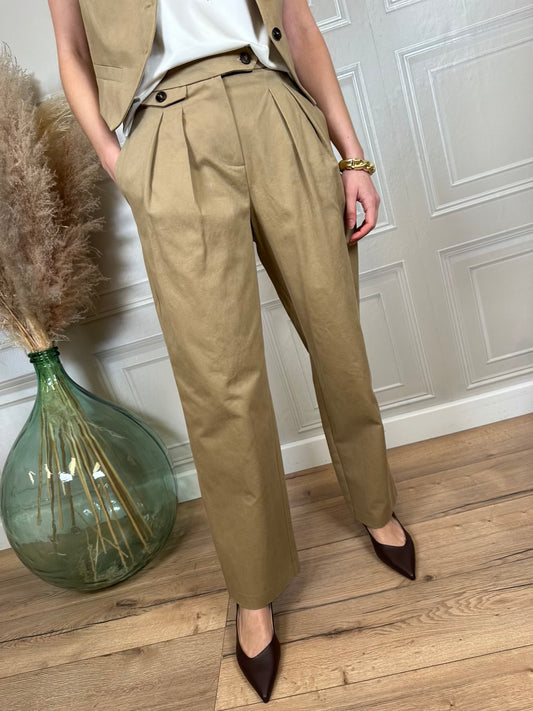 Pantalone pinces cammello - Kikisix