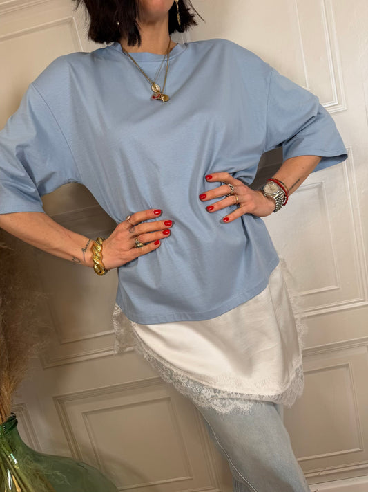 T-shirt fondo pizzo asimmetrico - SusyMix