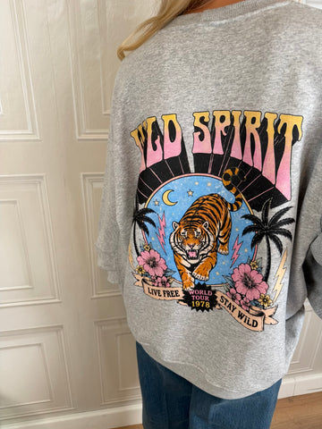 Felpa Wild spirit tigre grigio perla - Vicolo