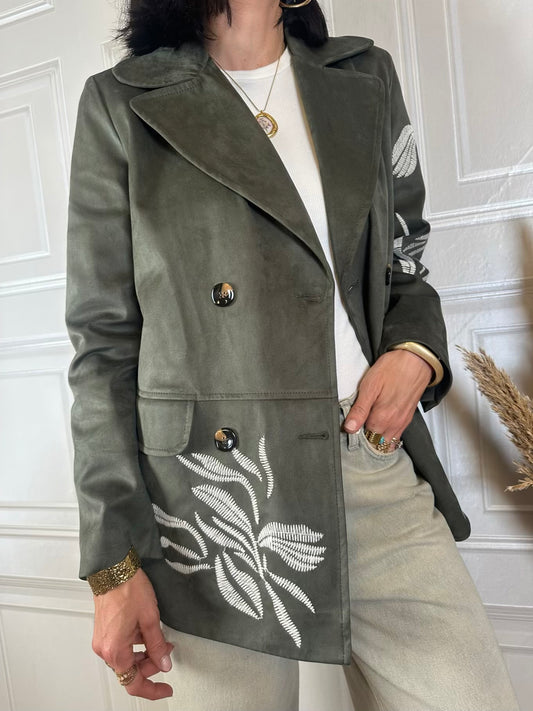 Giacca eco camoscio ricami - SusyMix