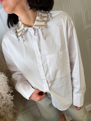 Camicia collo paillettes - Haveone