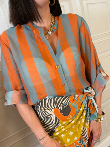 Camicia righe arancione carta da zucchero - Haveone