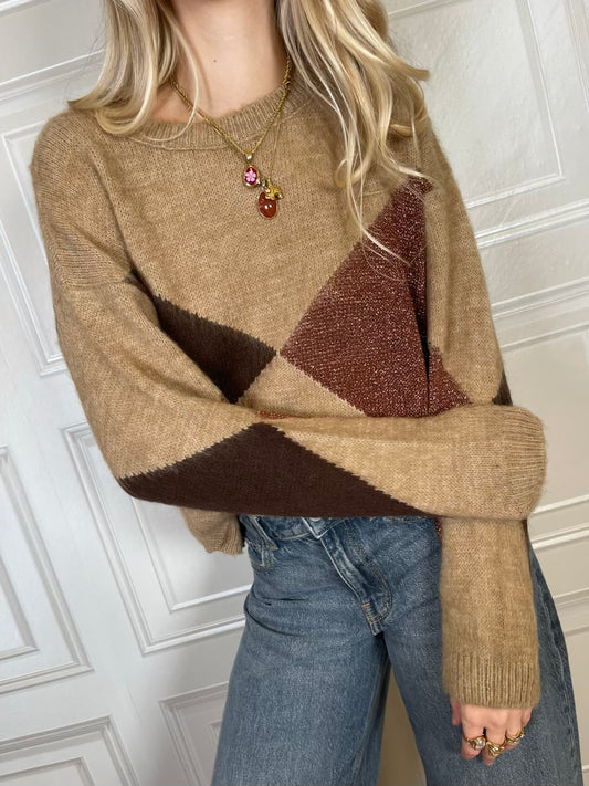Pull rombi bronzo - Philia Loft