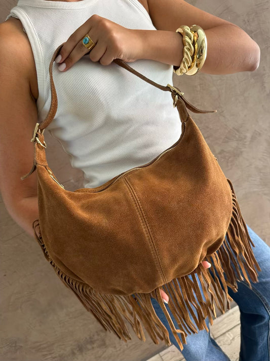 Hobo bag Moon suede  - Hola Selection