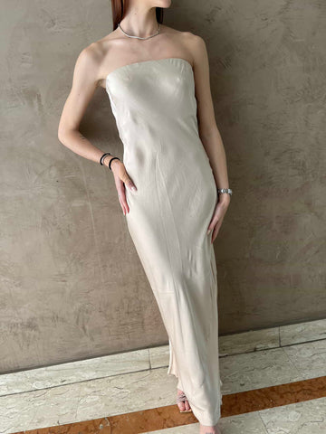 Vestito satin lungo - Haveone