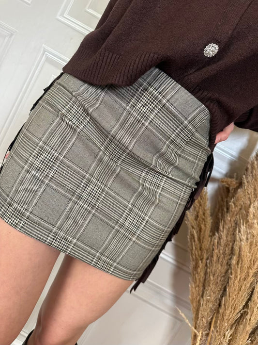 minigonna check frange - Kikisix