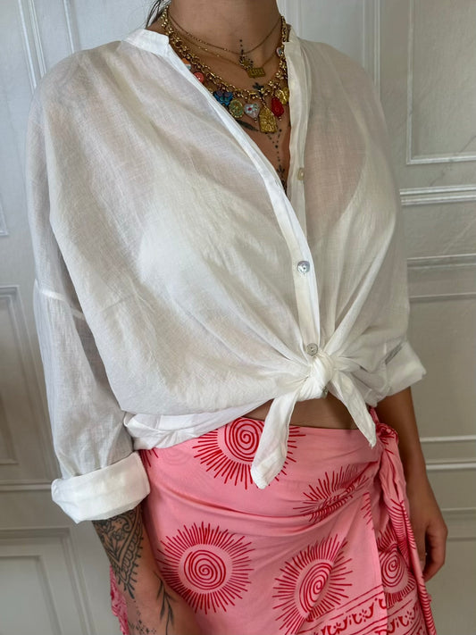 Camicia mussola love in the sun bianca - Tensione In