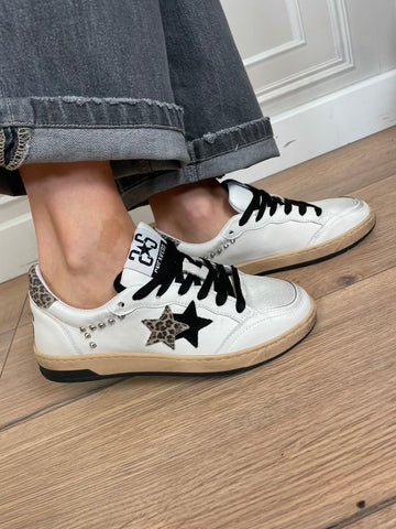 Sneakers effetto vintage leopardate - 2Star