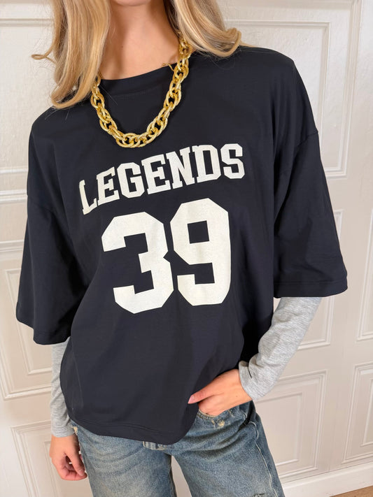 T-Shirt college bicolor blu - Haveone