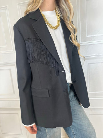 Giacca Blazer Frange nero - Haveone